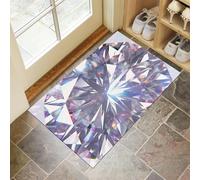 Zerbino Effetto Caleidoscopio Ingresso Interno 50 x 80 cm, Zerbino Entrata Ingresso Bellissimo Diamante con Fondo Antiscivolo TPR, Lavabile In Lavatrice Tappeto Ingresso Per Casa Ufficio - Grigio