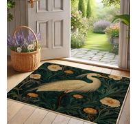 Zerbino elegante a forma di gru bianco, tappeto d'ingresso interno ed esterno per decorazione primaverile antiscivolo, impermeabile, assorbe la polvere, facile manutenzione, 73,6 x 43,2