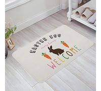 Zerbino Entrata 40X60Cm, Easter Easter Bunny Carrot Colorful Spring Rustic Words Tappetino Di Benvenuto Resistente Sporco Tappeto Asciugapassi Per Cortile Interno Esterno