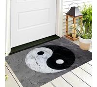 Zerbino Entrata Bianco Nero Simbolo Del Tai Chi 3D Minimalismo Antiscivolo Per Ingresso Esterno E Interno Camera Da Letto Soggiorno Cucina D'Ingresso Tappetino Casa,70X100Cm