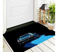 Zerbino Entrata Blu-Nero Pixel Car 3D Linee Astratte Antiscivolo Per Ingresso Esterno E Interno Camera Da Letto Soggiorno Cucina D'Ingresso Tappetino Casa,60X90Cm