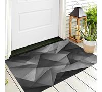 Zerbino Entrata Grigio Triangolo Ritagliato Dalla Carta 3D Geometria Astratta Antiscivolo Per Ingresso Esterno E Interno Camera Da Letto Soggiorno Cucina D'Ingresso Tappetino Casa,80X120Cm
