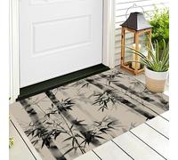 Zerbino Entrata Nero Grigiastro Bambù D'Inchiostro 3D Paesaggio Zen Antiscivolo Per Ingresso Esterno E Interno Camera Da Letto Soggiorno Cucina D'Ingresso Tappetino Casa,40X60Cm