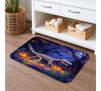 Zerbino Entrata Spooky Dinosaur Halloween With Pumpkins, Lavabile Tappetini Da Bagno Classico Tappeto Da Cucina 40X60Cm Per Cucina Interno Giardino