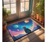 Zerbino estivo per esterni, per bambini che guarda i pianeti colorati nel cielo, zerbino per esterni divertente tappetino autunnale per portico (40 x 60 cm)