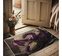 Zerbino fantasia drago per interni ed esterni, stile medievale, antiscivolo, impermeabile, antipolvere, facile da pulire, 73,6 x 43,2 cm