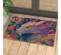 Zerbino fantasia drago zerbino colorato a forma di creatura magica per interni ed esterni, in gomma impermeabile, antiscivolo, assorbe la polvere