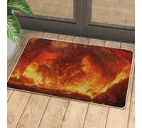 Zerbino fantasia drago zerbino rosso ardente per ingresso esterno ed interno decorazione medievale impermeabile antiscivolo facile da pulire 73,6 x 43,2 cm