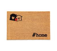 Relaxdays Zerbino in Fibra di Cocco, 60x40 cm Design #Home, Tappetino per Interni ed Esterni Antiscivolo, Marrone Nero