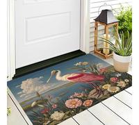 Zerbino Fiori Spatola Rosa, Tappetino per Ingresso Con Illustrazione Di Uccello D'Epoca, Per Esterni E Interni, Tappeto Con Accenti, Antiscivolo, Assorbe La Polvere, Facile Da Pulire, 50 x 80 cm