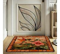 Zerbino floreale primaverile colibrì per esterno ed interno decorazione vintage gomma impermeabile antiscivolo antipolvere facile da pulire 73,6 x 43,2 cm