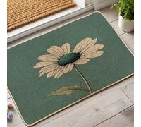Zerbino floreale primaverile con margherite verdi per esterni ed interni, decorazione fattoria, in gomma impermeabile, antiscivolo, assorbe la polvere, facile da pulire, 73,6 x 43,2