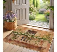 Zerbino floreale primaverile, tappetino per porta d'ingresso per esterni ed interni, decorazione chalet, gomma impermeabile, antiscivolo, assorbe la polvere, facile da pulire, 73,7 x 43,2 cm