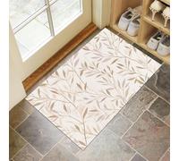 Zerbino Foglie Di Salice Astratte Ingresso Interno, Tappeti Elegante Pianta 40 x 60 cm Antiscivolo Lavabile in Lavatrice, Crema Tapette Robusto Cucina Camera da Letto Entrata Scendiletto