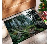 Zerbino Foresta Di Conifere Nebbiosa,Tappeto Da Bagno Paesaggio Naturale,Assorbente E Antiscivolo, Facile Da Pulire Lavabile In Lavatrice,Tappetino Da Camera Da Letto Interno/Esterno, 40X60Cm