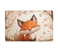 Zerbino Fox Art Flower Antipolvere Zerbino Ingresso Antiscivolo Tappeto D'Ingresso Per Esterno Porte Anteriori Ingresso 40X60Cm