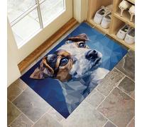Zerbino Geometria Jack Russell Terrier, Tappetino per Ingresso Con Arte Astratta Moderna, Per Esterni E Interni, Tappeto Con Accenti, Antiscivolo, Assorbe La Polvere, Facile Da Pulire, 40 x 60 cm