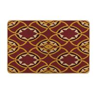 Zerbino geometrico vintage, rosso e oro, per tutto l'anno, antiscivolo, impermeabile, facile da pulire, interno ed esterno, 43,2 x 73,7 cm