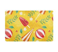 Zerbino giallo estivo da spiaggia, 81,3 x 50,8 cm, con retro in gomma antiscivolo, a basso profilo, ultra sottile, per lavanderia, veranda