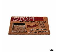 Zerbino Gift Decor Stop Nero Rosso Naturale Fibra di cocco 40 x 1,5 x 60 cm [