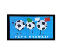 Zerbino Gomma Antiscivolo Tappeto per Esterno Napoli Pallone da Calcio 40×70 cm