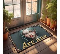 Zerbino grande per esterni Arcano The Enchanted World svelato, zerbino con uomo decorativo per grotte autunnali (65 x 90 cm)