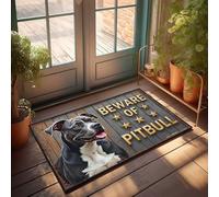 Zerbino grande per esterni con scritta "Beware Of The Star-Pack" Pitbull, zerbino con decorazione per la grotta dell'uomo, zerbino autunnale per esterni (50 x 80 cm)