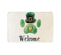 Zerbino Green Welcome Creative St. Patrick'S Day Facile Da Pulire Zerbino Ingresso Antibatterico Zerbini Per La Casa Interno Corridoio 40X60Cm