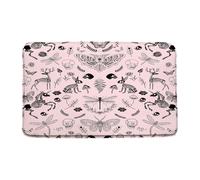 Zerbino Halloween Spooky Pink Magic World Skull Skeleton Butterfly Witch Horror Gothic Vintage Tappeto Doccia Assorbente Lavabile Zerbino Ingresso Casa, per Interno, Bambini, Corridoio, 40x60cm