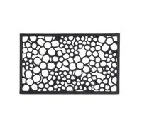 Relaxdays Zerbino Ingresso Casa, 75x45 cm, Tappetino Rettangolare Fiori, in Gomma Antiscivolo, Indoor & Outdoor, Nero