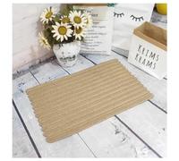Zerbino in iuta intrecciato a mano, antiscivolo, per esterni, per ingresso, cucina, camera da letto, portico, tappeto beige naturale, 47 x 73 cm, tappetino di benvenuto ecologico