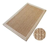 Zerbino in sisal naturale intrecciato a mano, antiscivolo, per interni, moderno, in iuta, per ingresso, decorazione della casa, 100 x 150 cm, beige