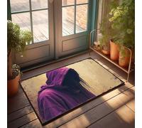 Zerbino in tinta unita per artigianato, una misteriosa figura in viola: l'enigmatico mantello con cappuccio zerbino rustico tappeto bagno ufficio arredamento per uomo (50 x 80 cm)