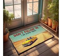 Zerbino in tinta unita per artigianato vintage Road Trip: 'Don'T Follow Me, I Do Stupid Things' zerbino decorazione per la stanza dei ragazzi ragazzi tappetini esterni per la parte anteriore (65 x 90