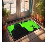 Zerbino in tinta unita per artigianato zombie: la figura oscura con una croce zerbino vintage decorazione bar grande tappetino da bagno (40 x 60 cm)