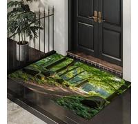 Zerbino Ingresso, 40 x 60 cm Tappeto Sottile Luce Solare Sentiero Nel Bosco Microfibre Morbide Con Fondo Antiscivolo Tappeto Scenari Naturali Realistici per Cane, Ingresso, Porta E Corridoio