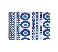 Zerbino Ingresso 40X60cm Amuleto del Malocchio Greco Blu Nazar Tappeto Asciugapassi Multiuso Tappetini da Bagno Impermeabile Zerbino da Esterno per Camera Casa Interno