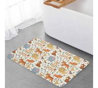 Zerbino Ingresso 40X60Cm, Cute Animals Zoo Cartoon Funny Elephant Tiger Tappetini Resistente Tappeto Da Esterno Per Giardino Cortile Esterno