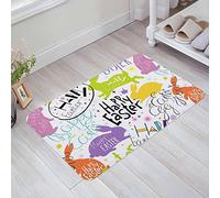Zerbino Ingresso 40X60Cm, Easter Easter Bunny Egg Cartoon Abstract Art Spring Tappetino Porta Morbido Tappeto Da Bagno Per Cortile Ingresso Terrazzo