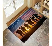 Zerbino Ingresso 50 X 80 Cm La Schiena Del Soldatoassorbente E Anti-Sporco, Facile Da Pulire Per Interni Esterni, Bandiera Dell'Alba, Antiscivolo E Resistente, Colori Misti Lavabile In Lavatrice
