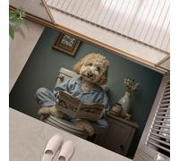 Zerbino Ingresso 60x120 cm, Tappeto Passatoia Labrador Retriever Legge Giornale Antiscivolo con Bordi Resistenti Tappetino Entrata Assorbente Animali Interessanti - Lavabile in lavatrice, Verde