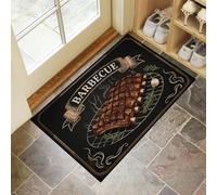Zerbino Ingresso, 80x120 cm Tappetino Basso Profilo Lavagna Americana Antiscivolo e Assorbente Zerbini di Benvenuto Cibo Per Barbecue Retrò con Fondo in Gomma per Porte, Esterno, Bagno, Marrone Scuro