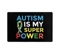 Zerbino Ingresso Autism Is My Super Power Tappetini da Bagno Lavabile Tappeto Ingresso Resistente Tappetino Antiscivolo per Corridoi Esterno Cucina 40X60CM