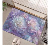 Zerbino Ingresso Boccioli Fiori Ad Acquerello Antiscivolo e Assorbente Tappeto Interno Giardino Primavera in Lavatrice Tappeto Ultrasottile per Cucina, Bagno, Corridoio, 60x120 cm, Viola Chiaro