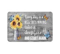 Zerbino Ingresso Butterfly Every Day Is A New Beginning, Rustic Tappetino Antiscivolo Moderno Tappetini da Bagno Resistente Tappeto Ingresso per Esterno Corridoi Cucina 40X60CM