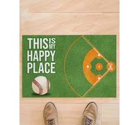 zerbino ingresso casa Baseball - Questo è il mio posto felice - Zerbino divertente