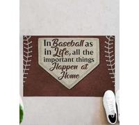 zerbino ingresso casa Baseball - Tutte le cose importanti accadono a casa Divertente zerbino per interni ed esterni