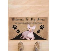 zerbino ingresso casa Benvenuti a casa mia, gli umani vivono qui con lo zerbino Sphynx