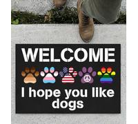 zerbino ingresso casa Benvenuto, spero che ti piacciano i cani. Zerbino per interni ed esterni.