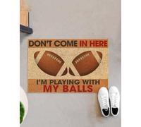 zerbino ingresso casa Calcio Non entrare qui, gioco con la mia palla, zerbino divertente per interni ed esterni